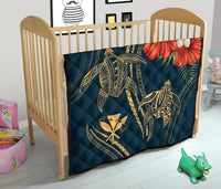 Hawaii Polynesian Turtle Hibiscus Premium Quilt - Nolan Style - Polynesian Pride