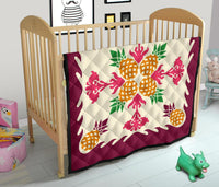 Hawaiian Pineapple Pattern Premium Quilt - Burgundy - Argu Style - AH - Polynesian Pride