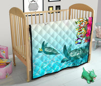Polynesian Hawaii Quilts - View sea Hawaii with Turtle and Whale - Polynesian Pride