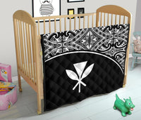 Hawaii Polynesian Premium Quilt - White Kanaka Maoli Curve Version - Polynesian Pride