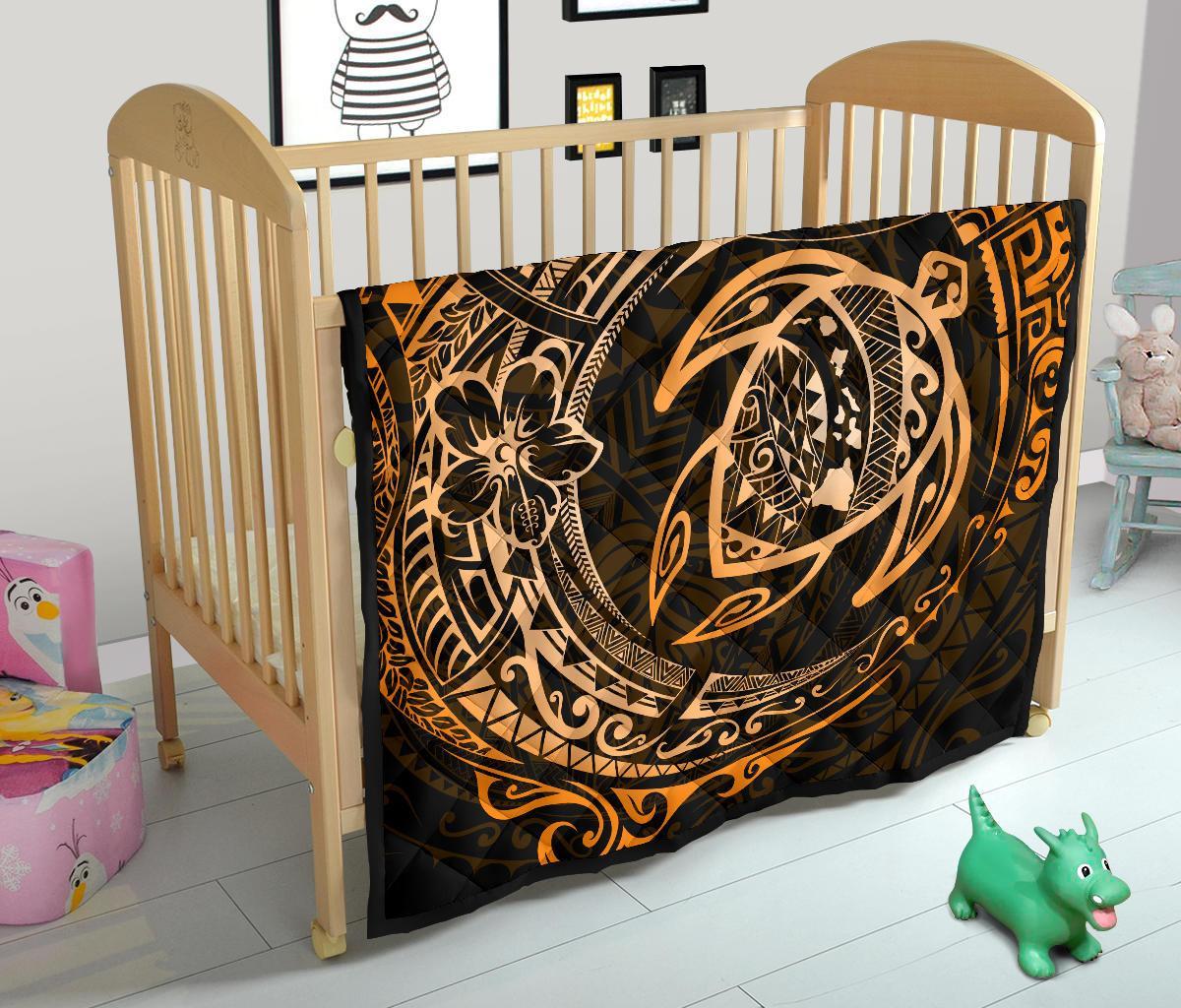 Hawaiian Turtle Polynesian Gold Premium Quilt - Polynesian Pride