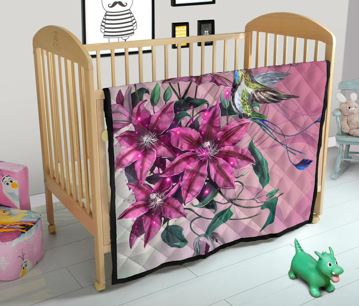 Hawaii Clematis Humming Bird Premium Quilt - Polynesian Pride