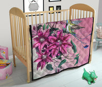 Hawaii Clematis Humming Bird Premium Quilt - Polynesian Pride