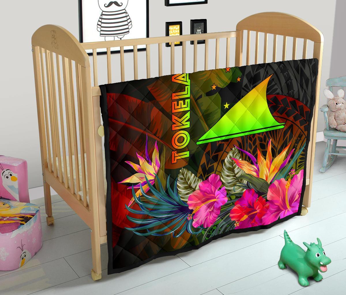 Tokelau Polynesian Premium Quilt - Hibiscus and Banana Leaves - Polynesian Pride