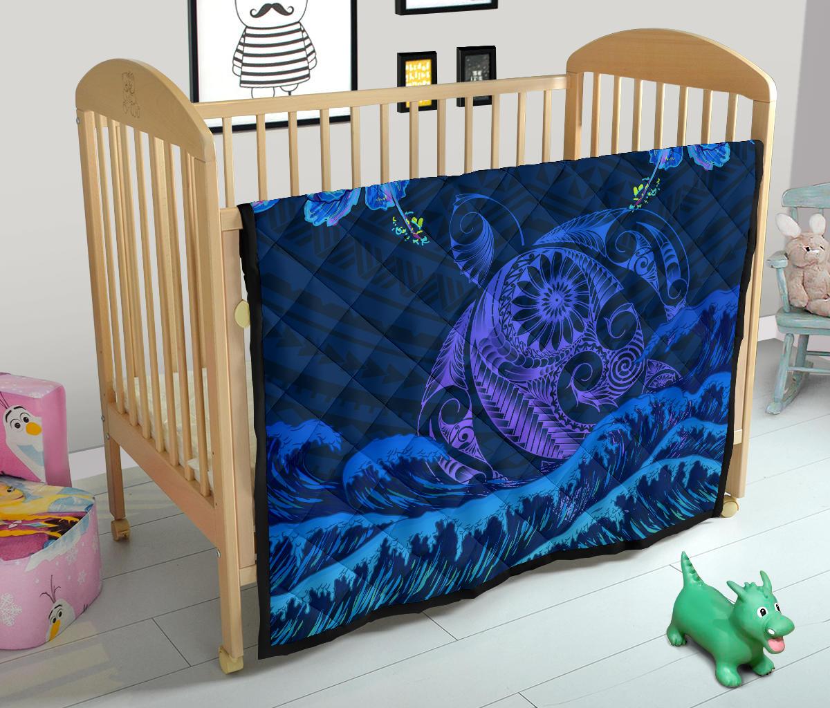 Hawaiian Turtle Hibiscus Polynesian - Premium Quilt - Lucy Style - Polynesian Pride