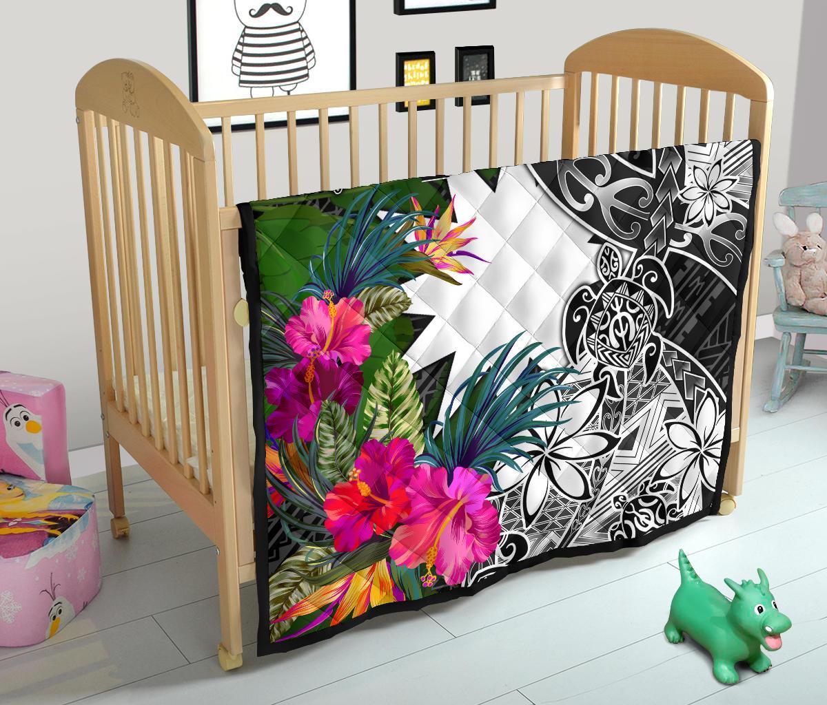 Nauru Premium Quilt - Turtle Plumeria Banana Leaf - Polynesian Pride