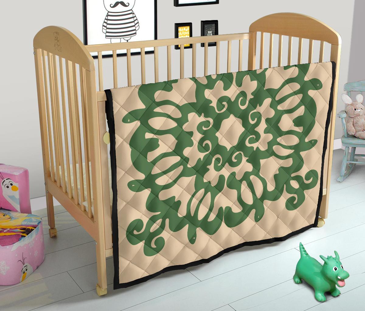 Hawaiian Quilt Turtle Pattern New Gold Premium Quilt - Skin Style - AH - Polynesian Pride