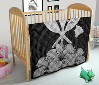 Hawaiian Kanaka Premium Quilt Hibiscus Polynesian Love Gray - Polynesian Pride