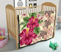 Hawaii Turtle Hibiscus Plumeria Beige Style - Premium Quilts AH - Polynesian Pride