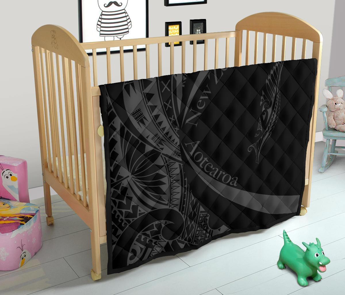 New Zealand Silver Fern Premium Quilt Maori Tattoo Circle Style - Polynesian Pride