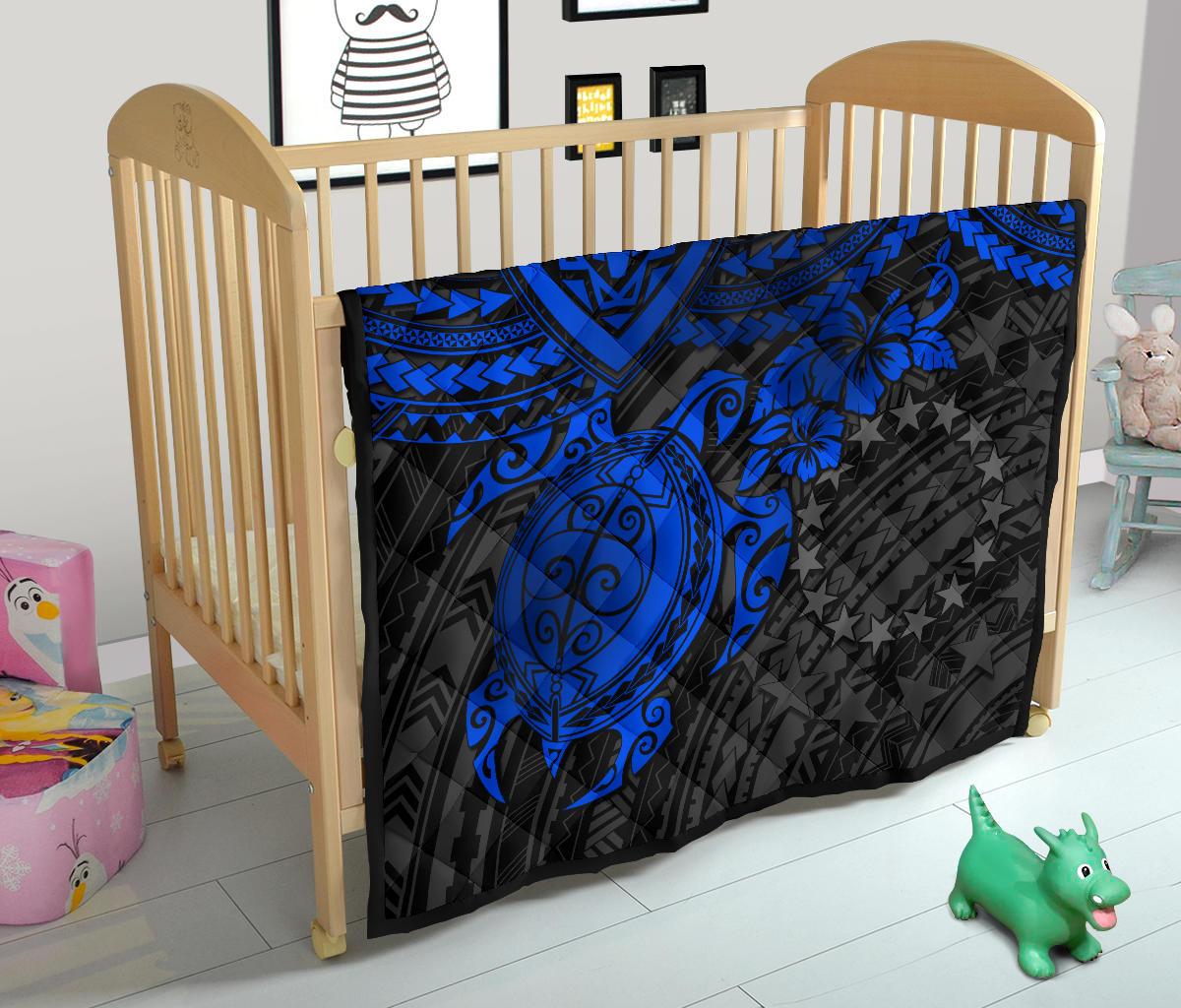 Cook Islands Premium Quilt - Blue Turtle - Polynesian Pride