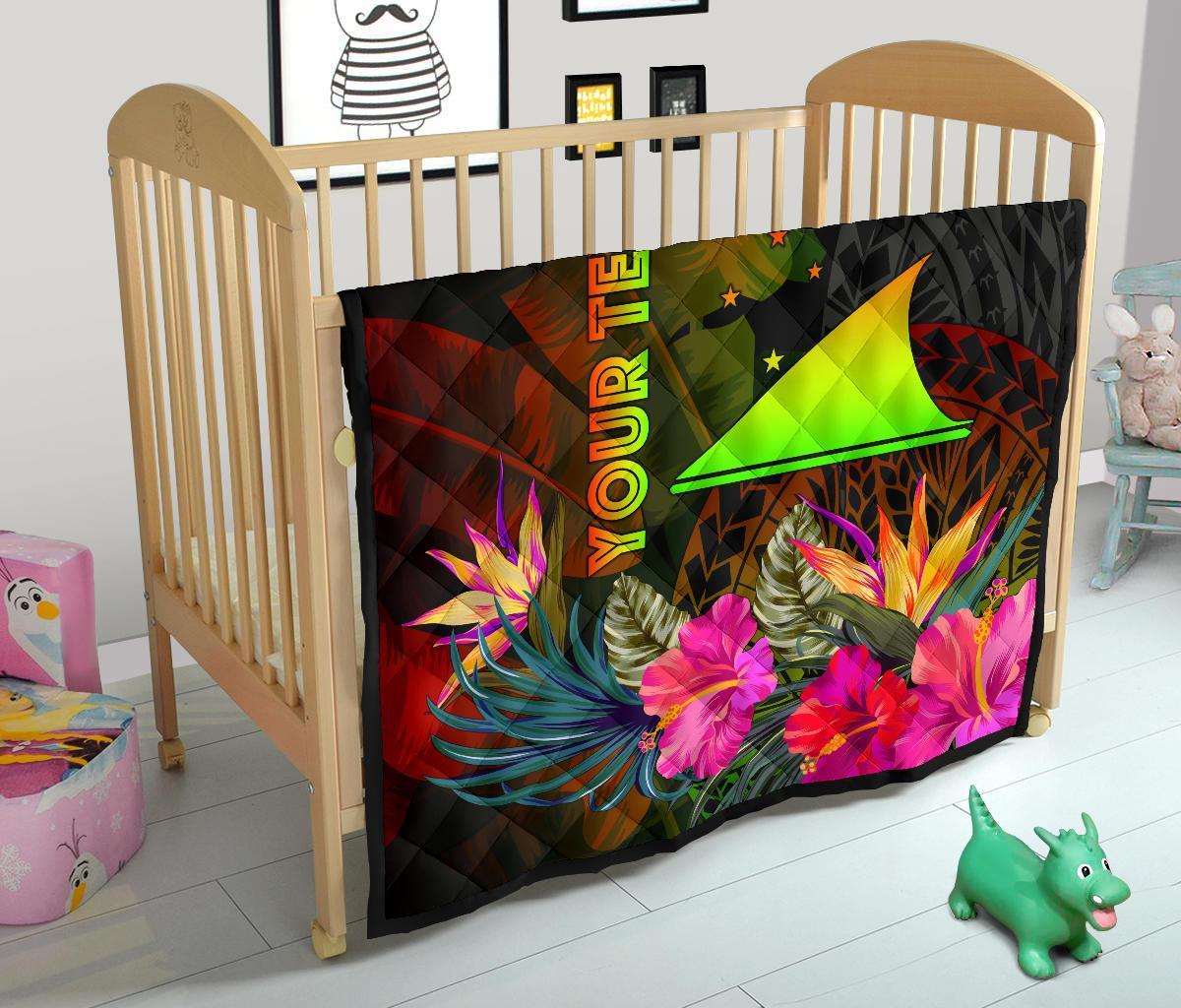 Tokelau Polynesian Personalised Premium quilt - Hibiscus and Banana Leaves - Polynesian Pride