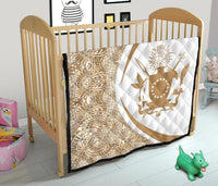 Cook Islands Coat Of Arms Polynesian Premium Quilt - Circle Style - 03 - Polynesian Pride