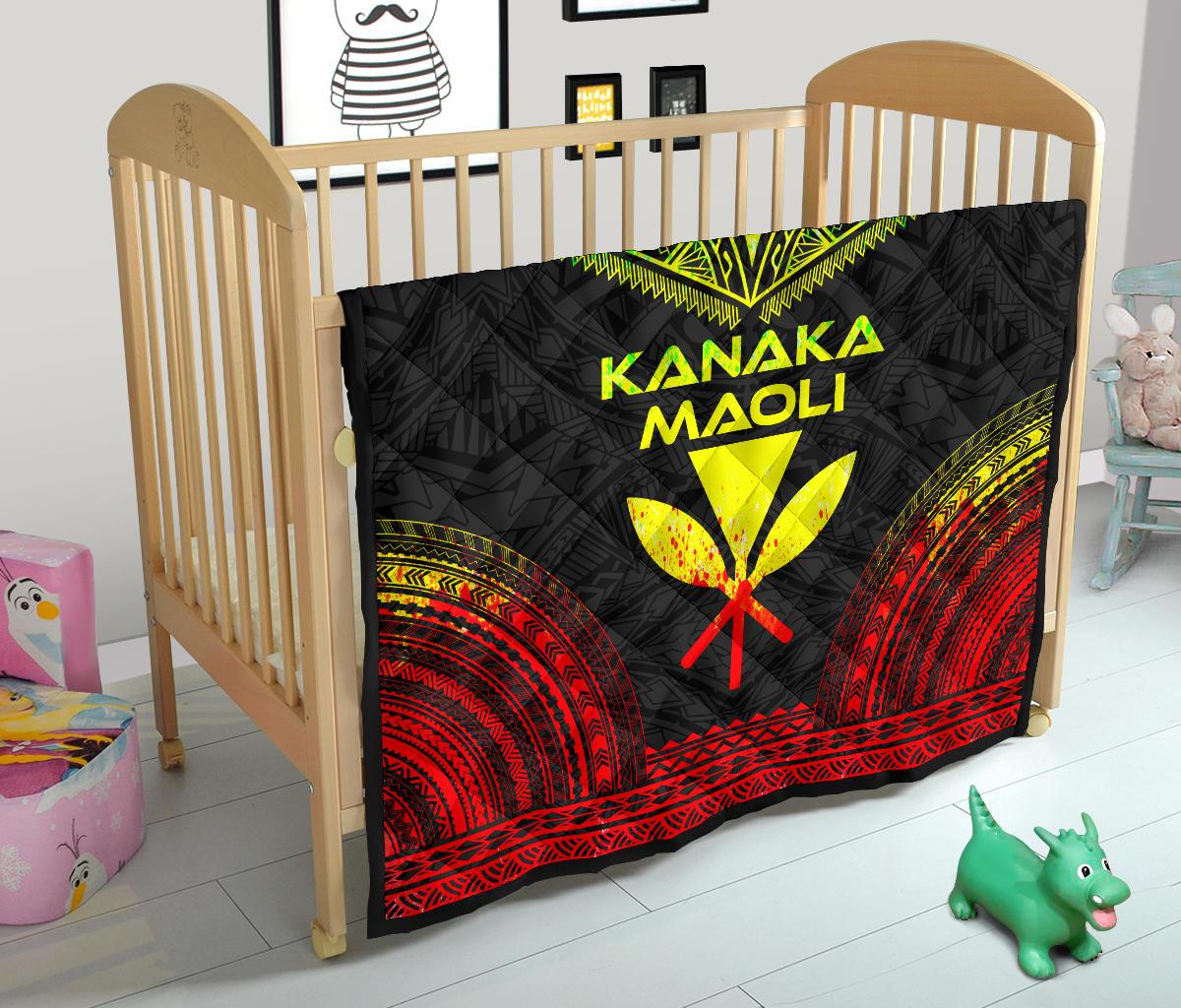 Hawaii Premium Quilt - Kanaka Maoli Polynesian Chief Reggae Version - Polynesian Pride