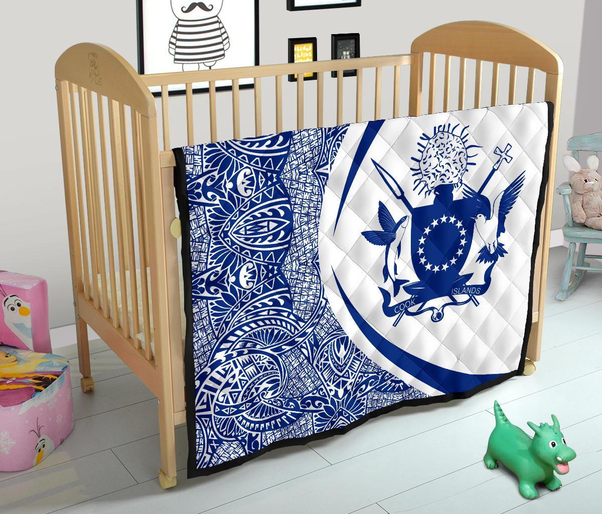 Cook Islands Coat Of Arms Polynesian Premium Quilt - Circle Style - 05 - Polynesian Pride