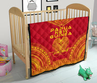 Papua New Guinea Premium Quilt - Papua New Guinea Coat Of Arms Polynesian Chief Red Version - Polynesian Pride