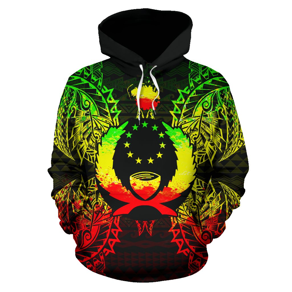 Pohnpei Polynesian ll Over Hoodie Map Reggae - Polynesian Pride
