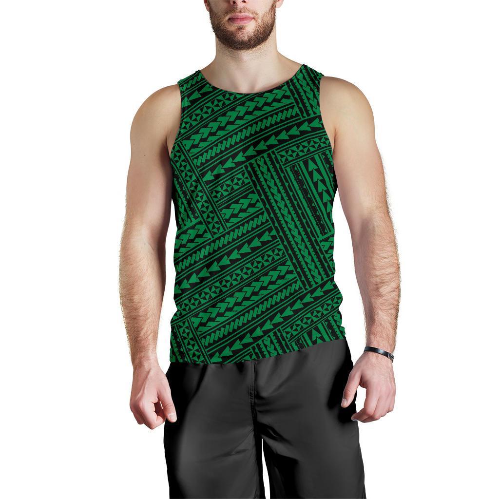 Polynesian Nation Green Hawaii Men's Tank Top Green - Polynesian Pride