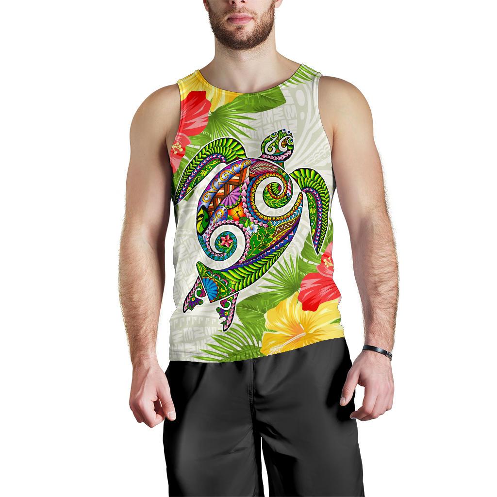 Polynesian Hawaii Men's Tank Top Turtle Colorful - Polynesian Pride