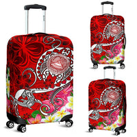 American Samoa Polynesian Luggage Covers - Turtle Plumeria (Red) - Polynesian Pride