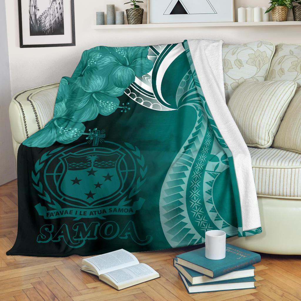 Samoa Premium Blanket - Samoa Seal Wave Style (Green) - Polynesian Pride