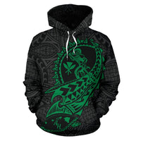 Polynesian Suffer Kanaka Warrior Hawaii Hoodie Green - Polynesian Pride