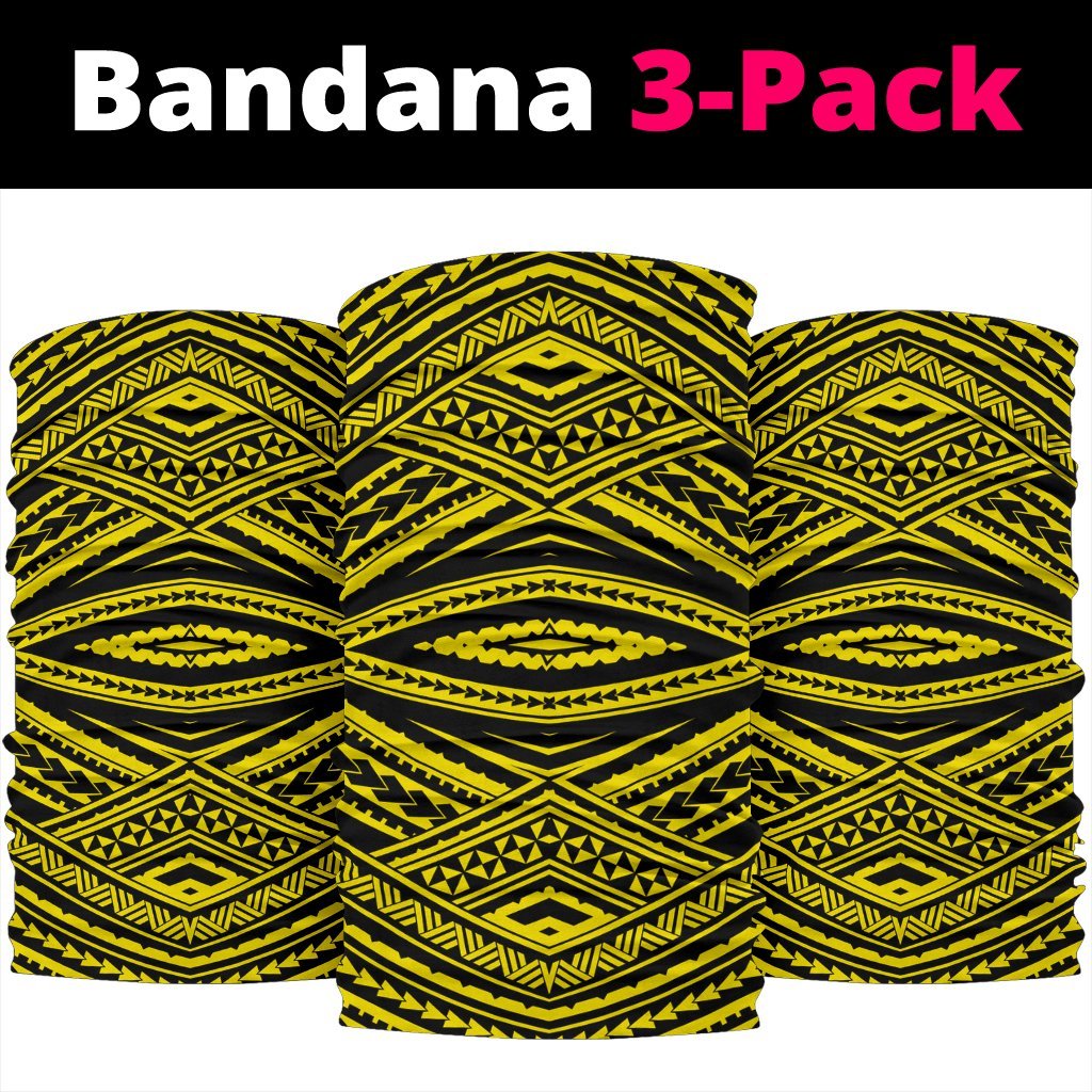 Polynesian Tatau Yellow Bandana 3 - Pack - Polynesian Pride