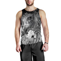 Federated States of Micronesia Men's Tank Top - Humpback Whale with Tropical Flowers (White) - Polynesian Pride