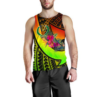 Pohnpei Men's Tank Top - Polynesian Hook And Hibiscus (Reggae) - Polynesian Pride
