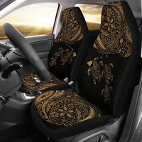Hawaii Polynesian Car Seat Covers - Gold Sea Turtle Hibiscus Plumeria Universal Fit Black - Gold - Polynesian Pride