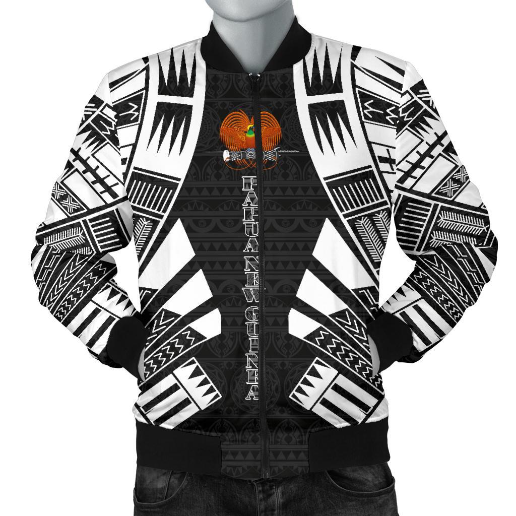 Papua New Guinea Men Bomber Jackets - Polynesian Tattoo Black Black - Polynesian Pride
