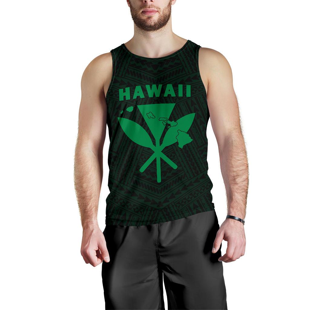 Hawaii Kanaka Polynesian Men's Tank Top Green - Polynesian Pride