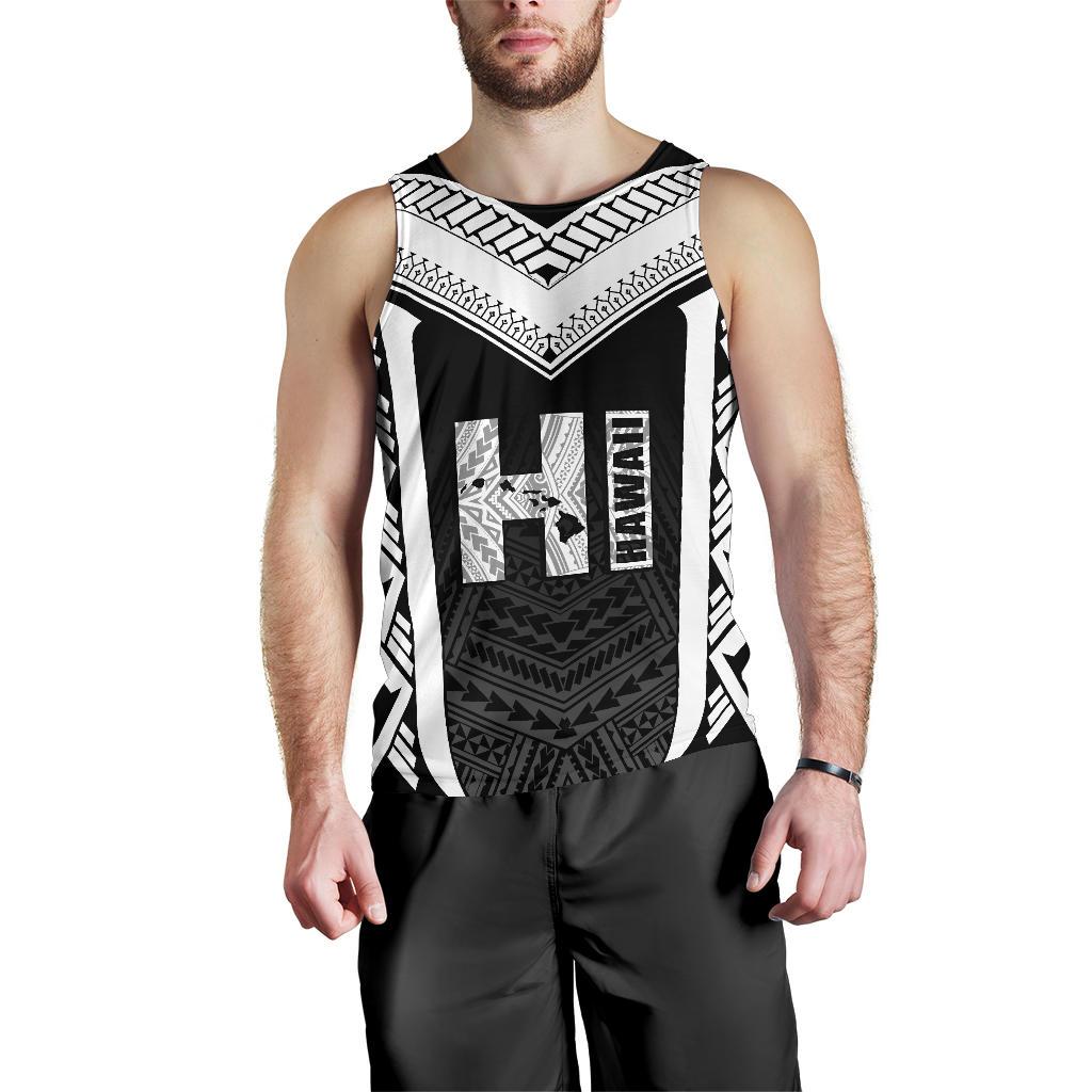 Hawaiian Kanaka Polynesian Men's Tank Top Active White - Polynesian Pride