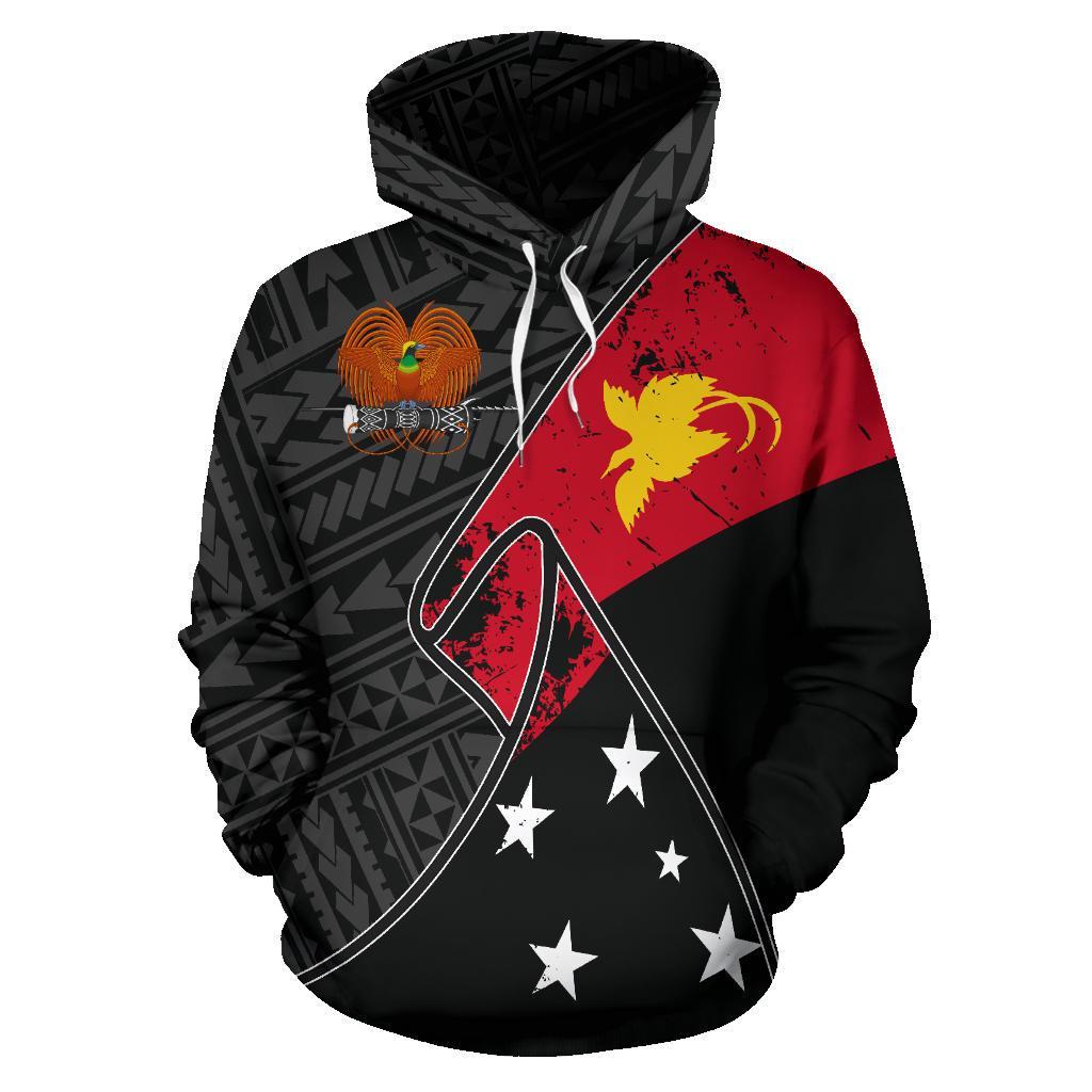 Papua New Guinea Pullover Hoodie Papua New Guinea Flag Coat of Arms Grunge Special - Polynesian Pride