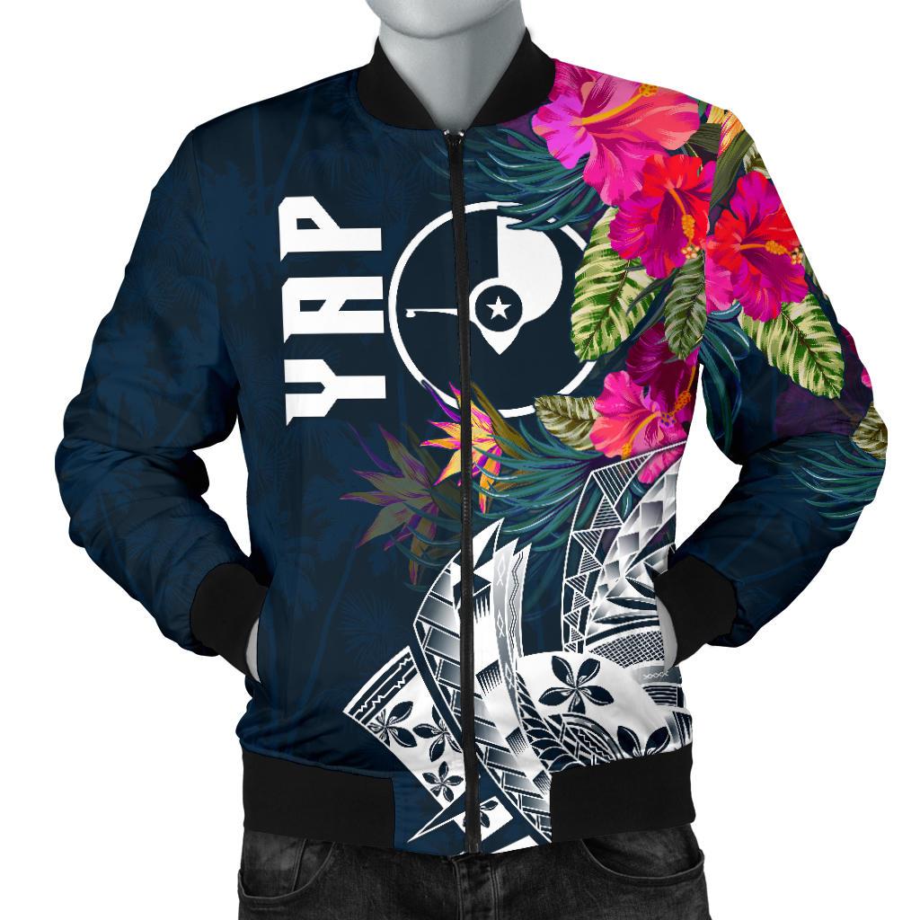 YAP Men's Bomber Jacket - YAP Summer Vibes Blue - Polynesian Pride