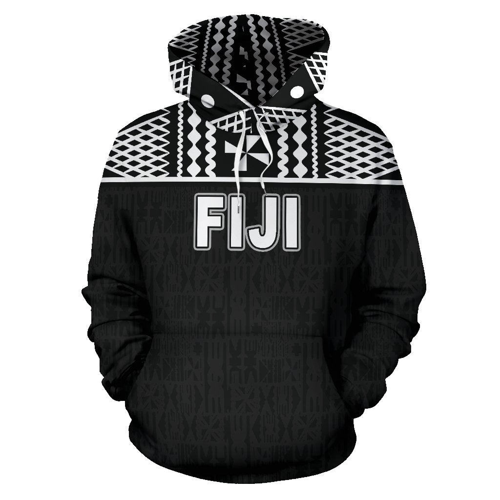 Fiji Polynesian Hoodie Black - Polynesian Pride