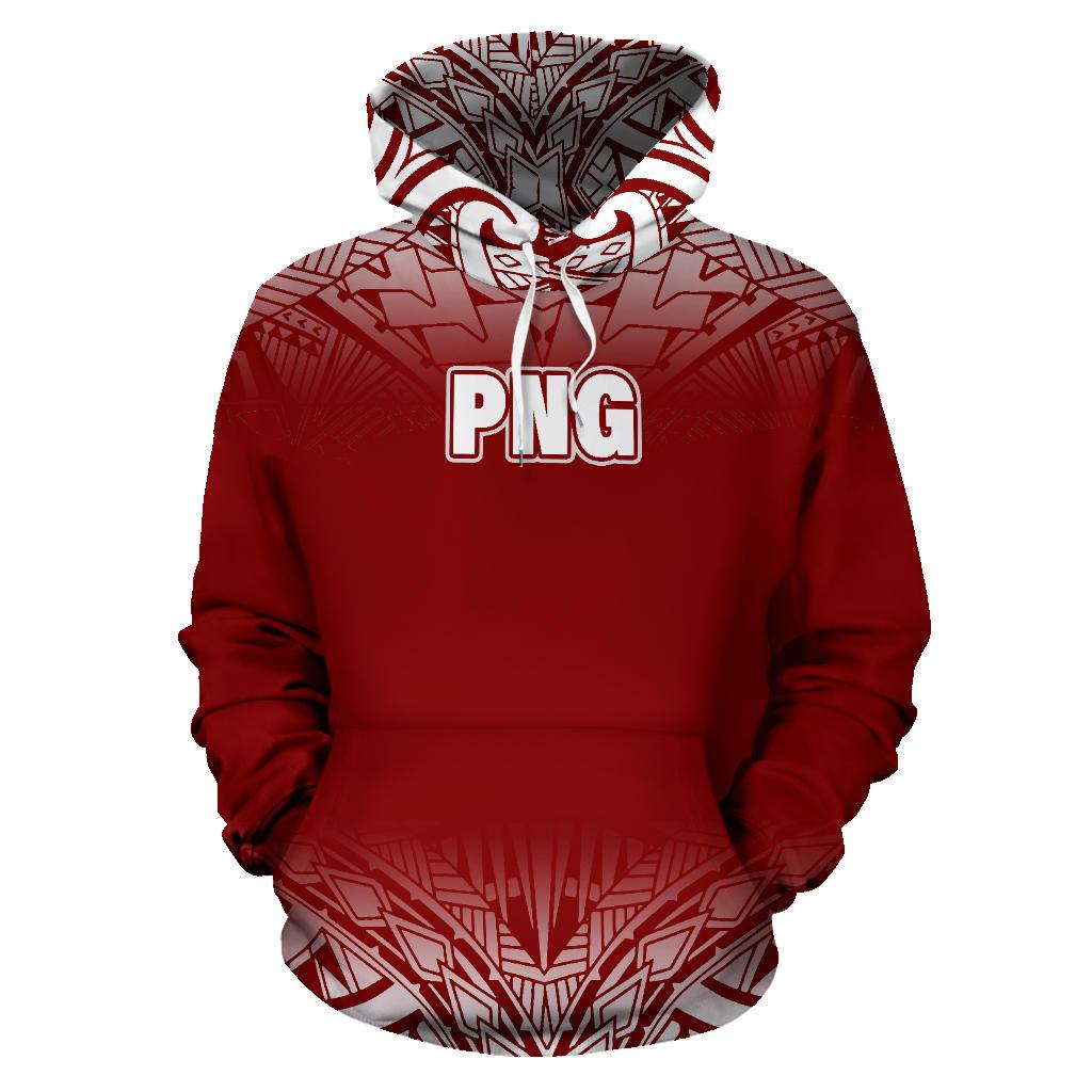 Papua New Guinea All Over Hoodie Fog Red - Polynesian Pride