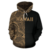 Polynesian Madame Pele Mauna Kea Hawaii Hoodie The Half Gold - Polynesian Pride