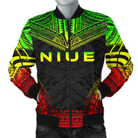 Niue Polynesian Chief Men's Bomber Jacket - Reggae Version Reggae - Polynesian Pride
