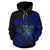 American Samoa Polynesian Hoodie Blue Turtle Shark Manta - Polynesian Pride