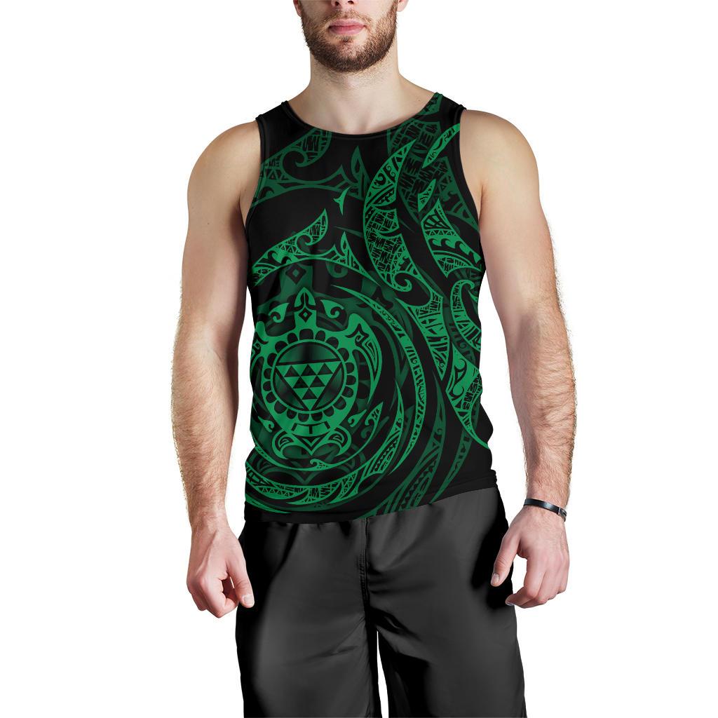 Polynesian Hawaii Men's Tank Top - Green Turtle Tribal - Polynesian Pride