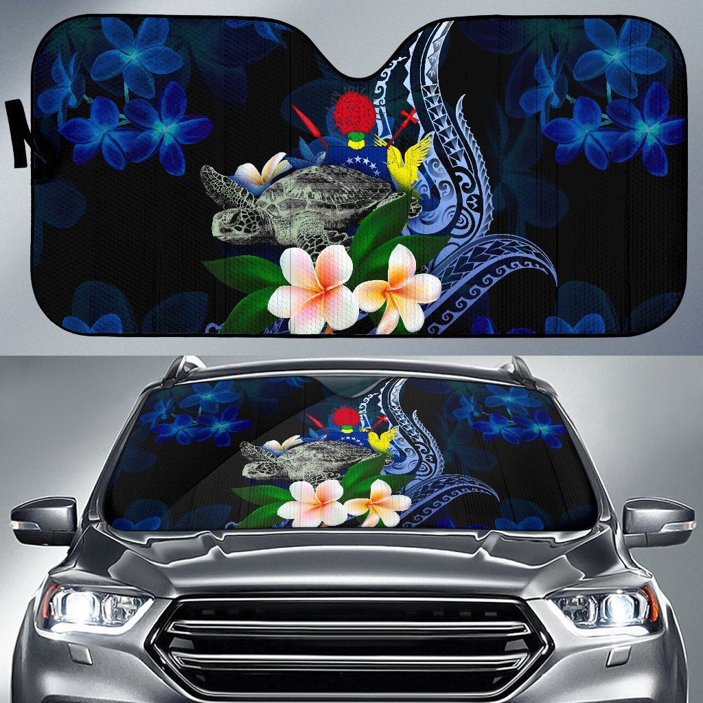 Cook Islands Polynesian Sun Shades - Turtle With Plumeria Flowers One Style Universal Fit Blue - Polynesian Pride