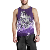 Maori Manaia The Blue Sea Men Tank Top, Purple Purple - Polynesian Pride