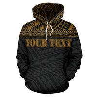 Guam Polynesian All Over Custom Hoodie Yellow Horizontal Style - Polynesian Pride