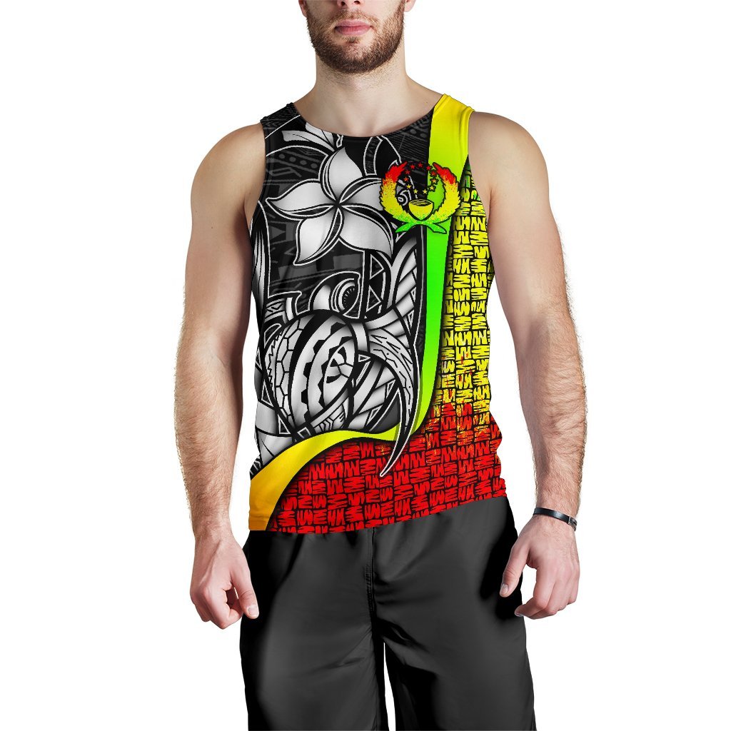 Pohnpei Micronesia Men's Tank Top Reggae - Turtle With Hook - Polynesian Pride