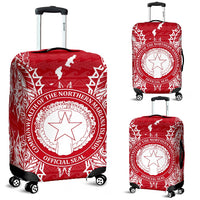 Northern Mariana Islands Polynesian Luggage Covers Map Red White Red - Polynesian Pride