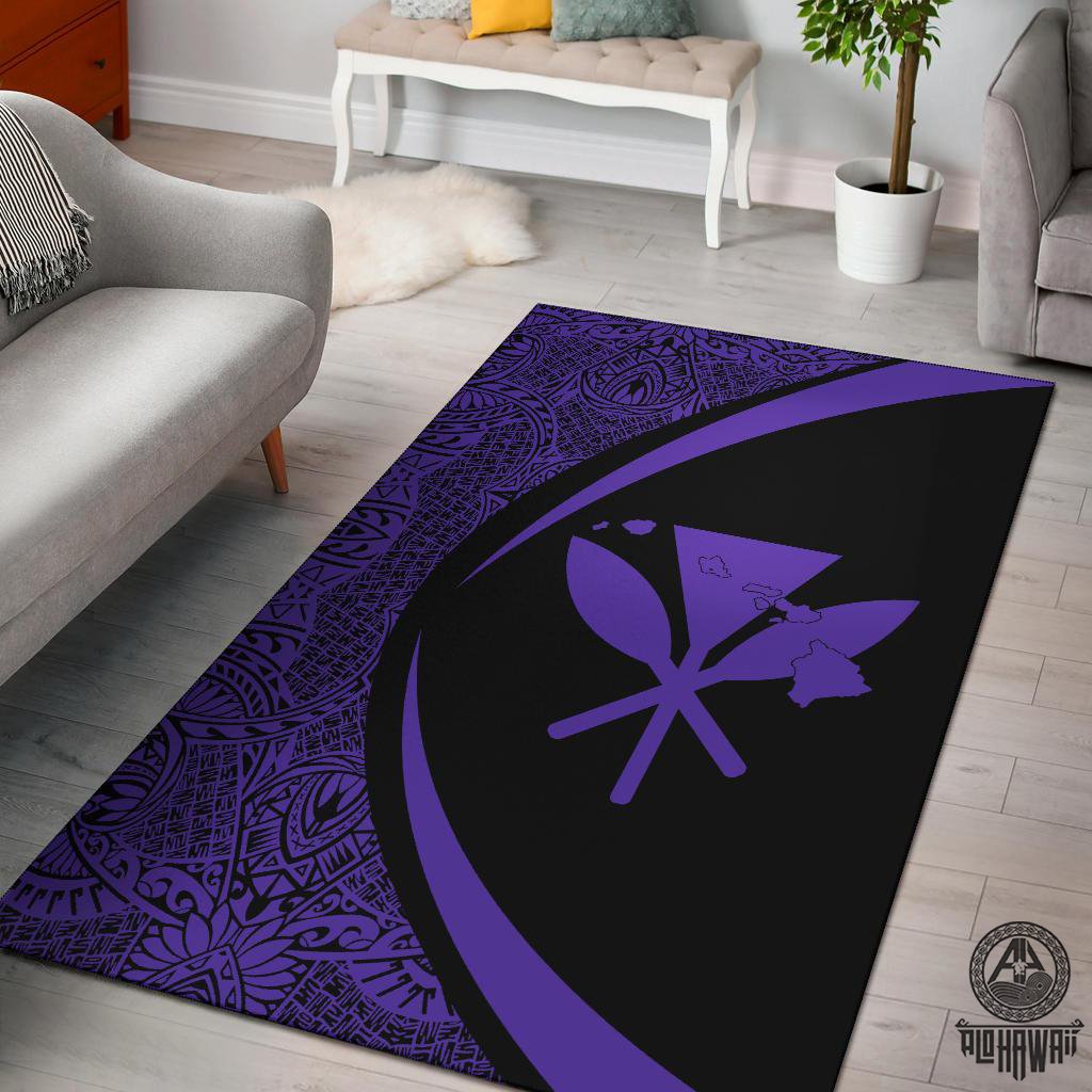 Hawaii Kanaka Polynesian Area Rug Circle Style Rug Purple - Polynesian Pride