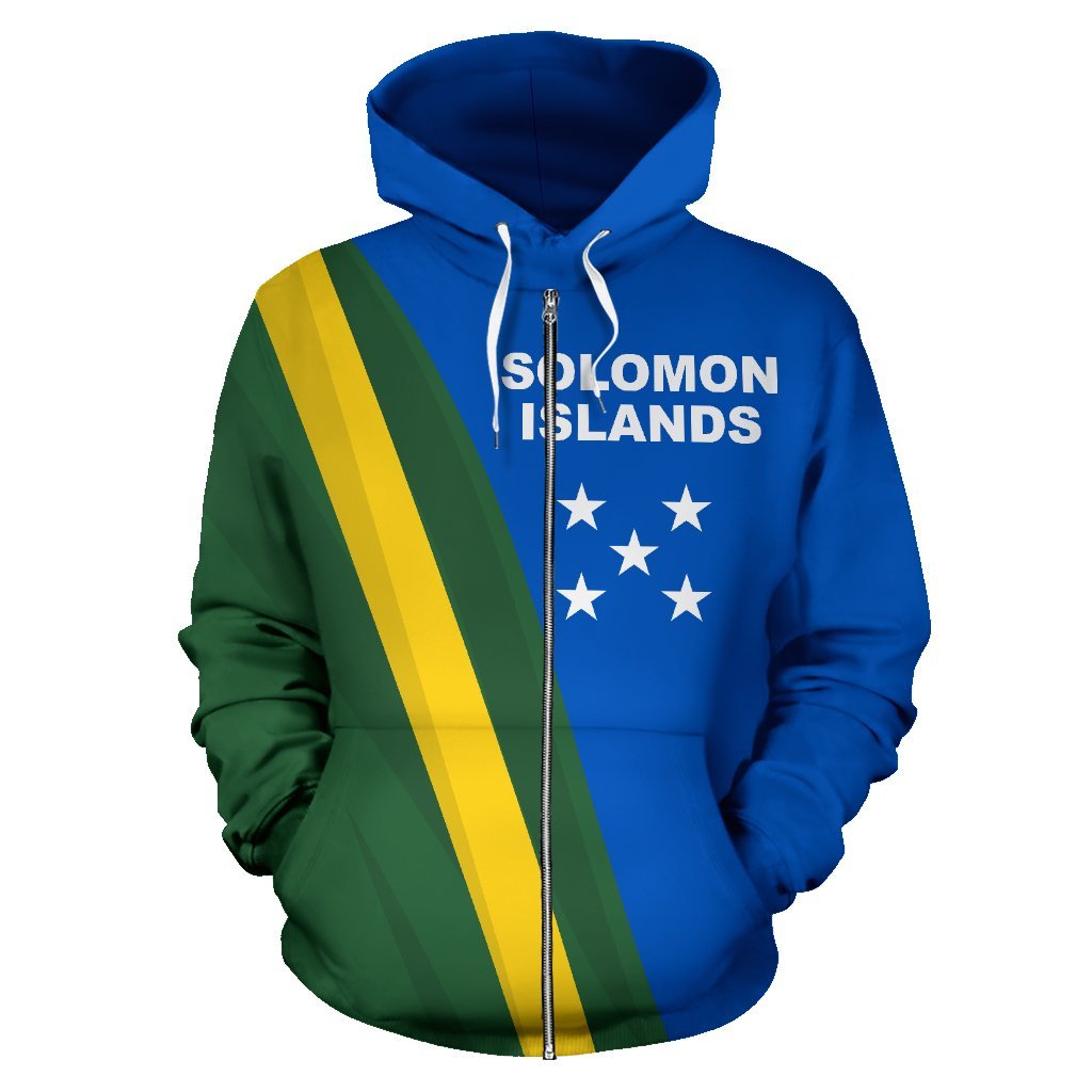 Solomon Islands Zip Hoodie, Special Version - Polynesian Pride