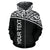 Guam All Over Custom Zip up Hoodie Black Curve - Polynesian Pride