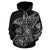 American Samoa Polynesian Hoodie White Turtle Shark Manta - Polynesian Pride